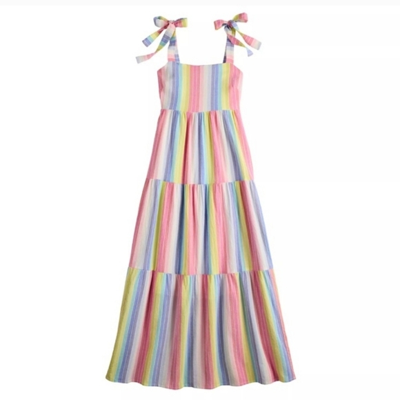 Draper James Multicolored Striped Midi Dress - Picture 1 of 3